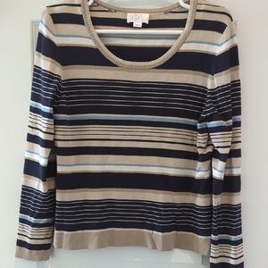 LOFT Multicolor Striped Blouse